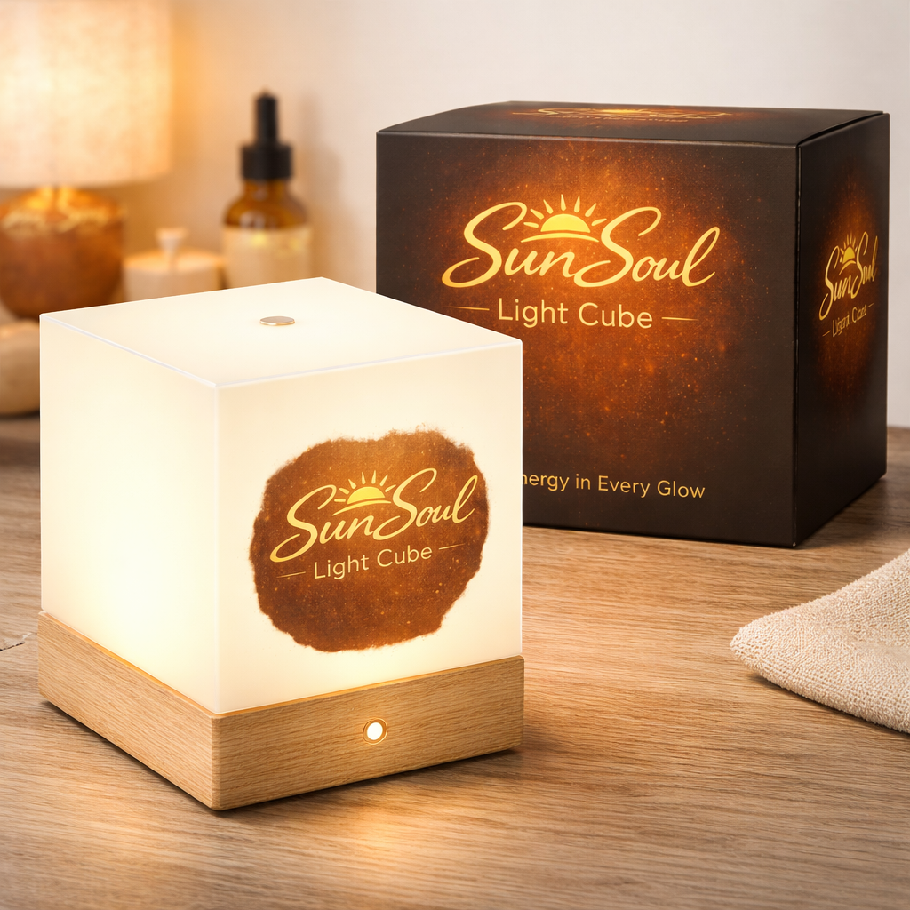 SunSoul Light Cube | Lampada LED di Design con Luce Solare e Anima Moderna