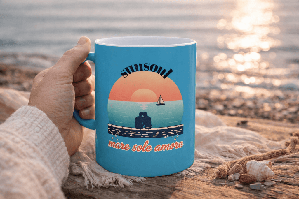 Sunset Romance Ceramic Mug — Mare Sole Amore Tazza lifestyle sunsoul - SUNSOUL Official